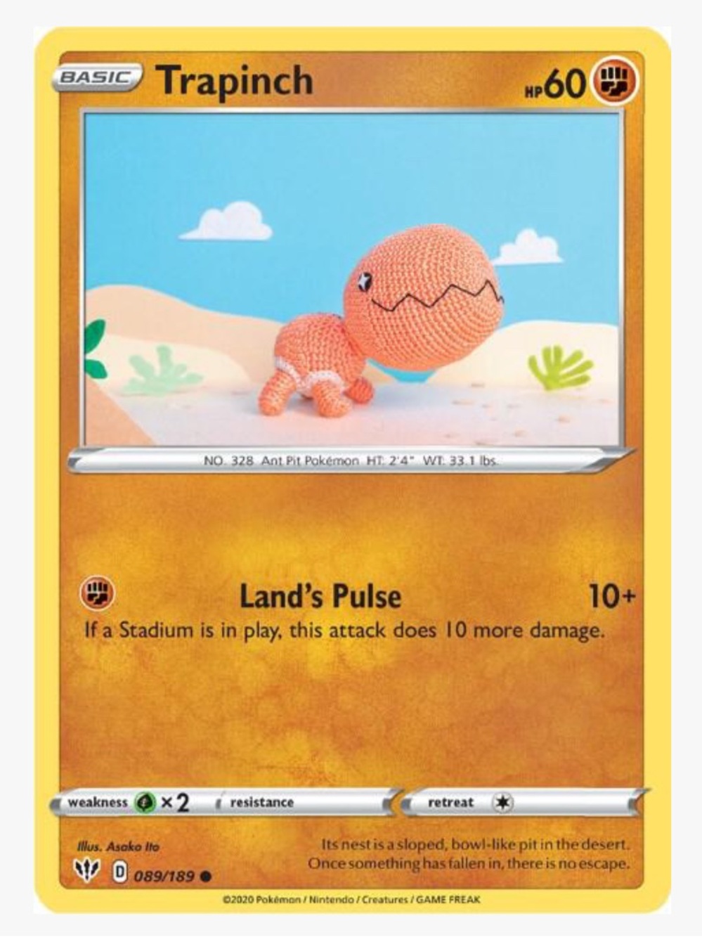 Trapinch SWSH03: Darkness Ablaze Pokemon Trading Card